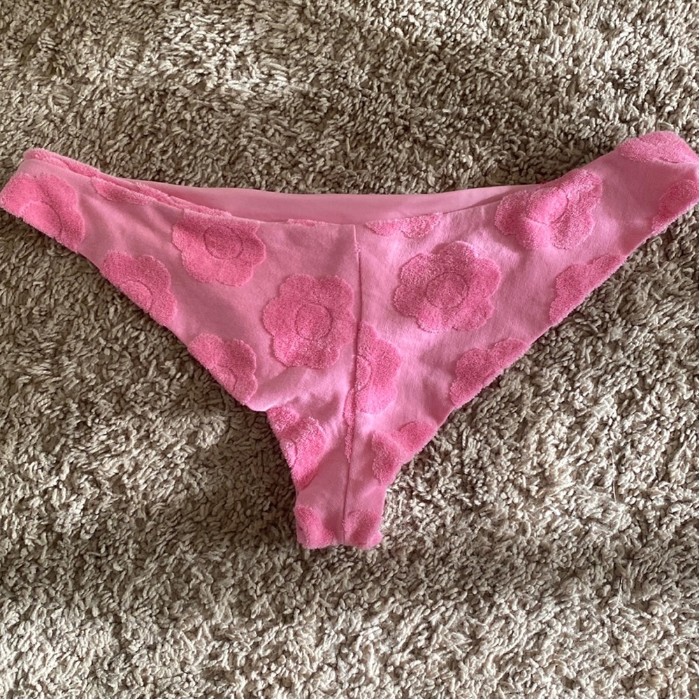 Frankies bikini bottoms hailee steinfield collectiom pink flower NWT